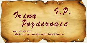 Irina Pozderović vizit kartica